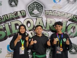 Pencak Silat Ranting NU Kebonsari Juara di Kejurkab Pagar Nusa Sidoarjo